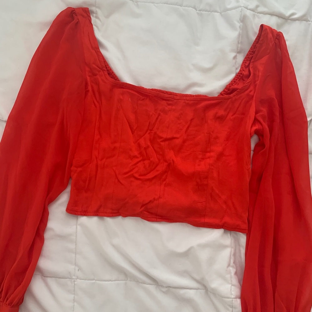 Red longsleeve top